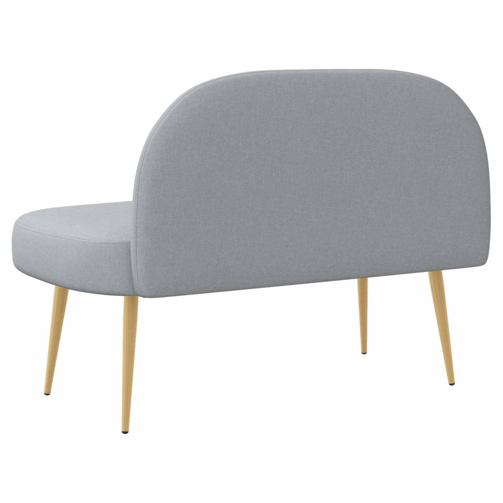 Produktbild för Klädd bänk med ryggstöd Ljusgrå 110 x 60 x 76 cm Polyester