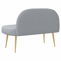 Produktbild för Klädd bänk med ryggstöd Ljusgrå 110 x 60 x 76 cm Polyester