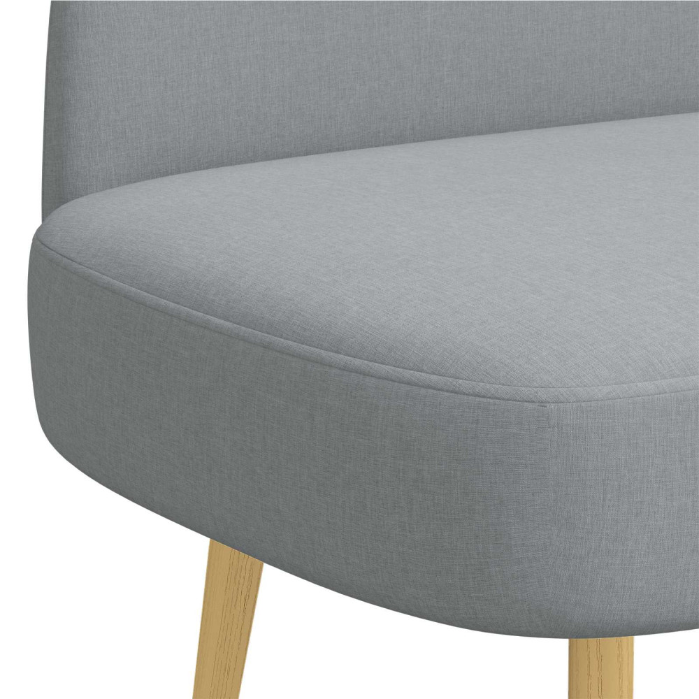 Produktbild för Klädd bänk med ryggstöd Ljusgrå 110 x 60 x 76 cm Polyester