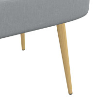 Produktbild för Klädd bänk med ryggstöd Ljusgrå 110 x 60 x 76 cm Polyester