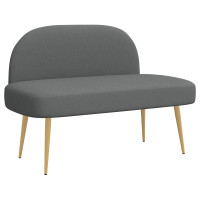 Produktbild för Klädd bänk med ryggstöd Mörkgrå 110 x 60 x 76 cm Polyester