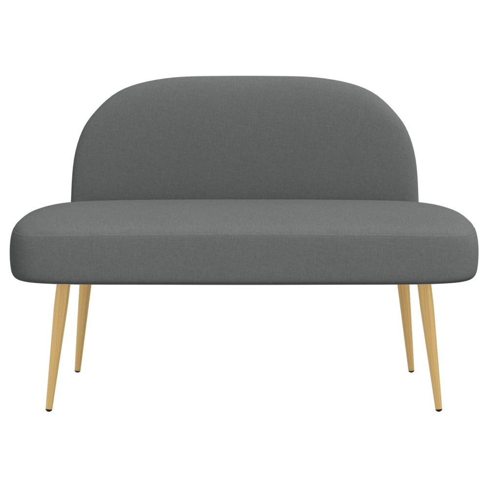 Produktbild för Klädd bänk med ryggstöd Mörkgrå 110 x 60 x 76 cm Polyester