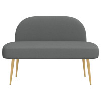 Produktbild för Klädd bänk med ryggstöd Mörkgrå 110 x 60 x 76 cm Polyester