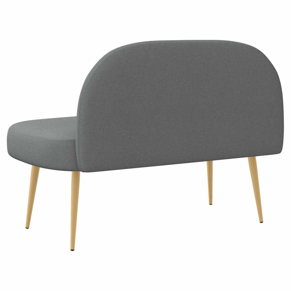 Produktbild för Klädd bänk med ryggstöd Mörkgrå 110 x 60 x 76 cm Polyester