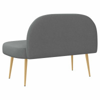 Produktbild för Klädd bänk med ryggstöd Mörkgrå 110 x 60 x 76 cm Polyester