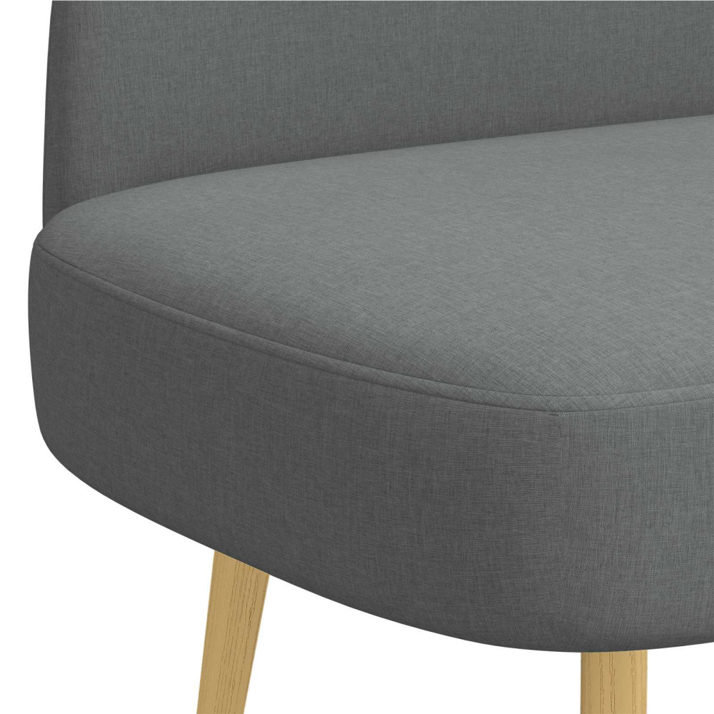 Produktbild för Klädd bänk med ryggstöd Mörkgrå 110 x 60 x 76 cm Polyester