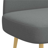 Produktbild för Klädd bänk med ryggstöd Mörkgrå 110 x 60 x 76 cm Polyester