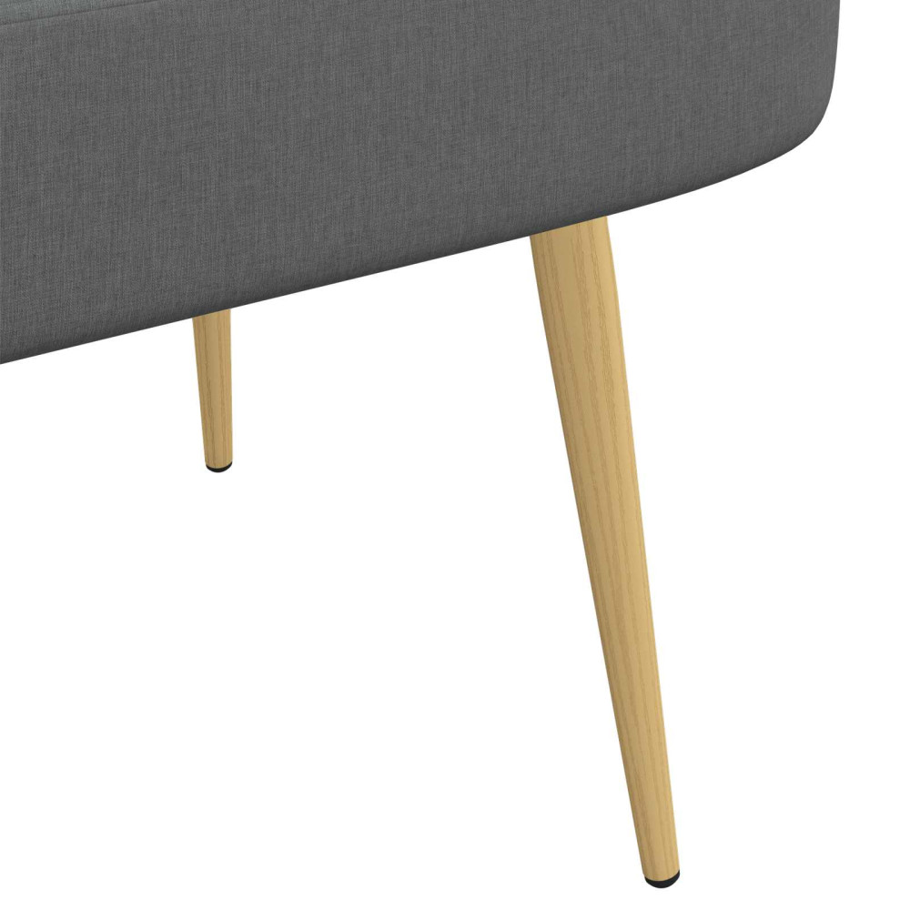 Produktbild för Klädd bänk med ryggstöd Mörkgrå 110 x 60 x 76 cm Polyester
