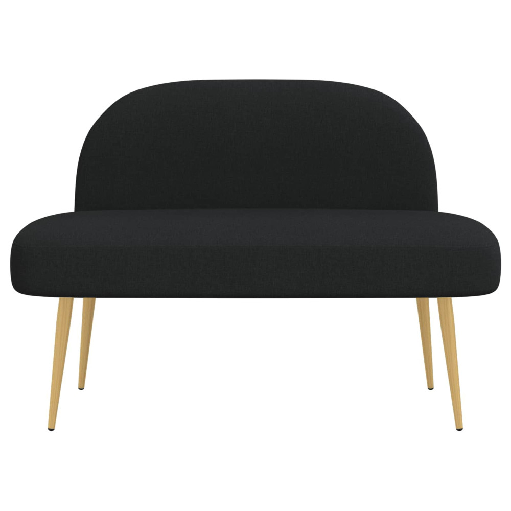 Produktbild för Klädd bänk med ryggstöd Svart 110 x 60 x 76 cm Polyester