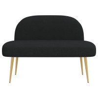 Produktbild för Klädd bänk med ryggstöd Svart 110 x 60 x 76 cm Polyester