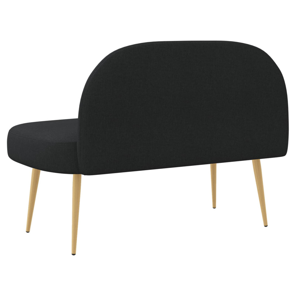 Produktbild för Klädd bänk med ryggstöd Svart 110 x 60 x 76 cm Polyester