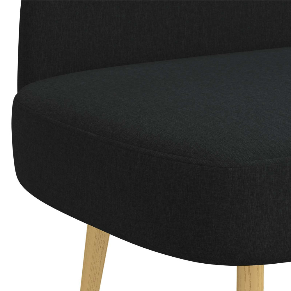 Produktbild för Klädd bänk med ryggstöd Svart 110 x 60 x 76 cm Polyester