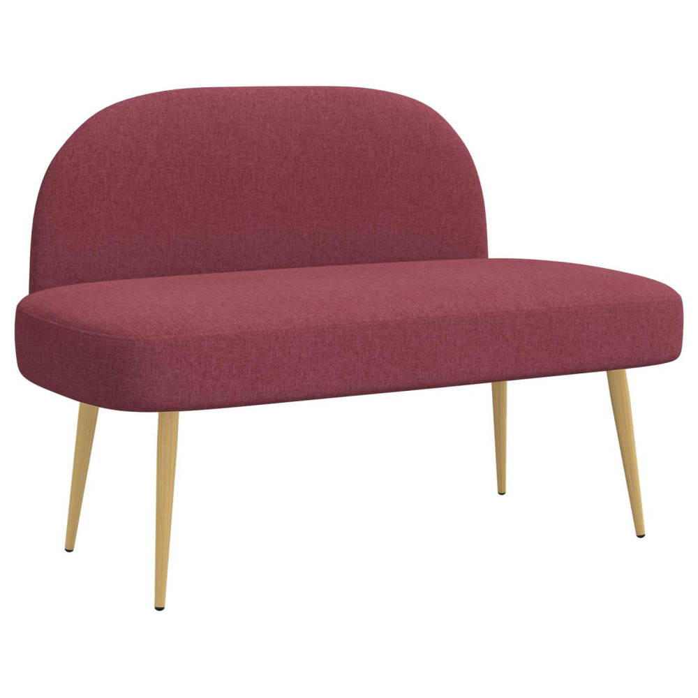 Produktbild för Klädd bänk med ryggstöd Vinröd 110 x 60 x 76 cm Polyester