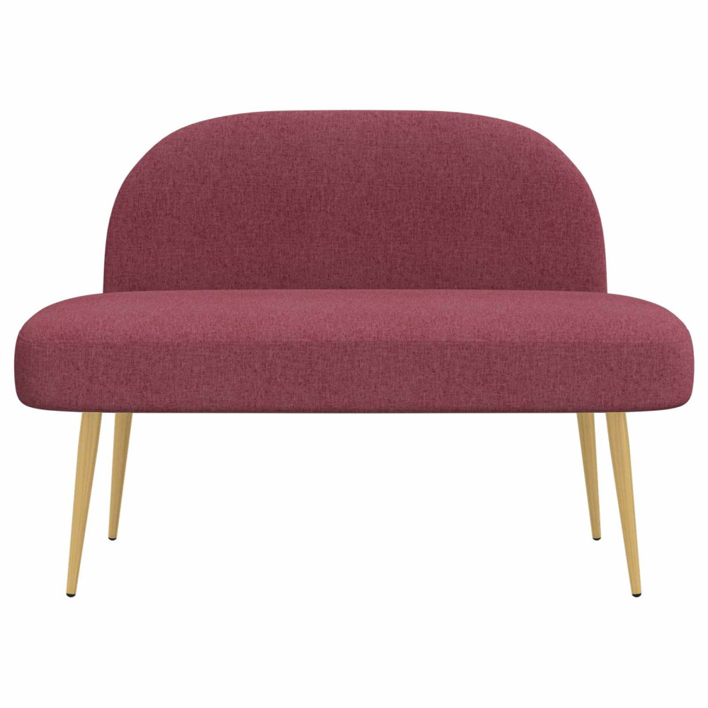 Produktbild för Klädd bänk med ryggstöd Vinröd 110 x 60 x 76 cm Polyester