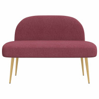 Produktbild för Klädd bänk med ryggstöd Vinröd 110 x 60 x 76 cm Polyester