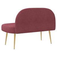 Produktbild för Klädd bänk med ryggstöd Vinröd 110 x 60 x 76 cm Polyester