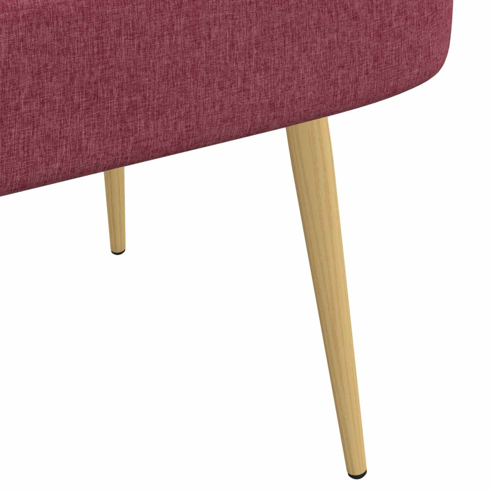 Produktbild för Klädd bänk med ryggstöd Vinröd 110 x 60 x 76 cm Polyester
