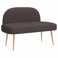 Produktbild för Klädd bänk med ryggstöd Mörkbrun 110 x 60 x 76 cm Polyester