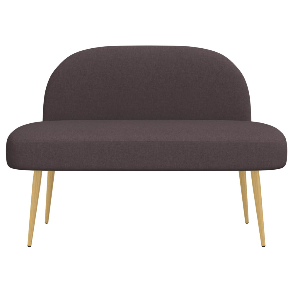Produktbild för Klädd bänk med ryggstöd Mörkbrun 110 x 60 x 76 cm Polyester