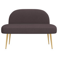 Produktbild för Klädd bänk med ryggstöd Mörkbrun 110 x 60 x 76 cm Polyester