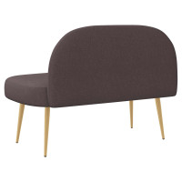 Produktbild för Klädd bänk med ryggstöd Mörkbrun 110 x 60 x 76 cm Polyester