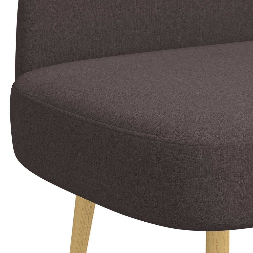 Produktbild för Klädd bänk med ryggstöd Mörkbrun 110 x 60 x 76 cm Polyester