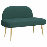 Produktbild för Klädd bänk med ryggstöd Mörkgrön 110 x 60 x 76 cm Polyester