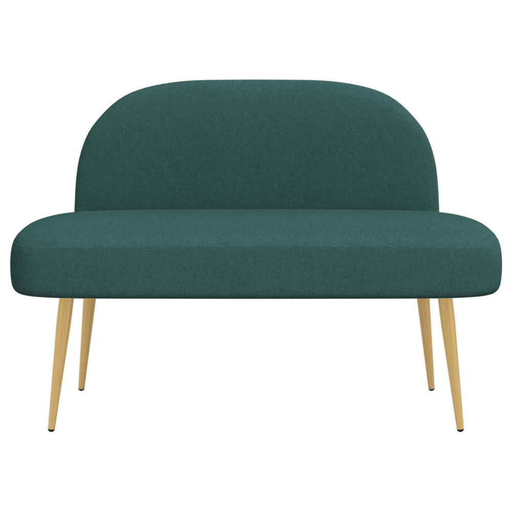 Produktbild för Klädd bänk med ryggstöd Mörkgrön 110 x 60 x 76 cm Polyester
