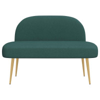 Produktbild för Klädd bänk med ryggstöd Mörkgrön 110 x 60 x 76 cm Polyester