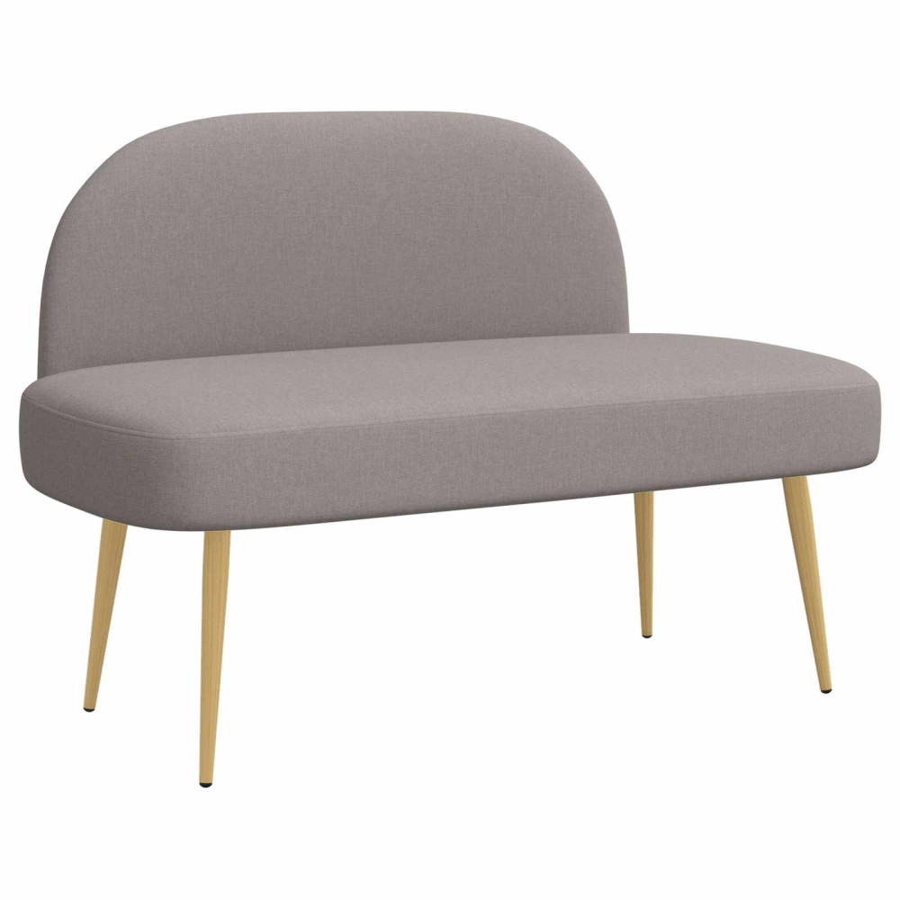 Produktbild för Klädd bänk med ryggstöd Taupe 110 x 60 x 76 cm Polyester