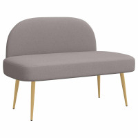 Produktbild för Klädd bänk med ryggstöd Taupe 110 x 60 x 76 cm Polyester