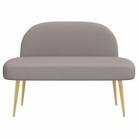 Produktbild för Klädd bänk med ryggstöd Taupe 110 x 60 x 76 cm Polyester
