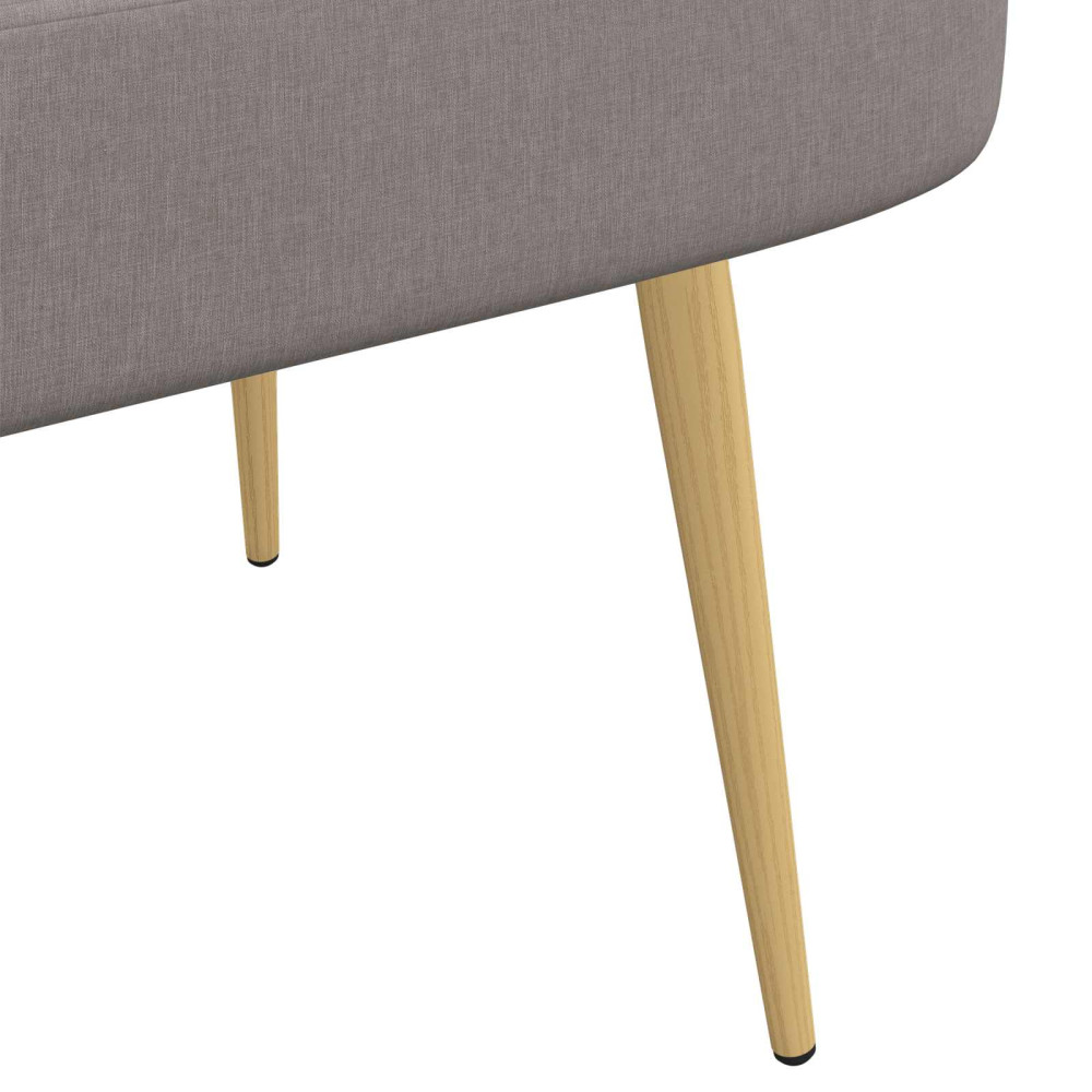 Produktbild för Klädd bänk med ryggstöd Taupe 110 x 60 x 76 cm Polyester