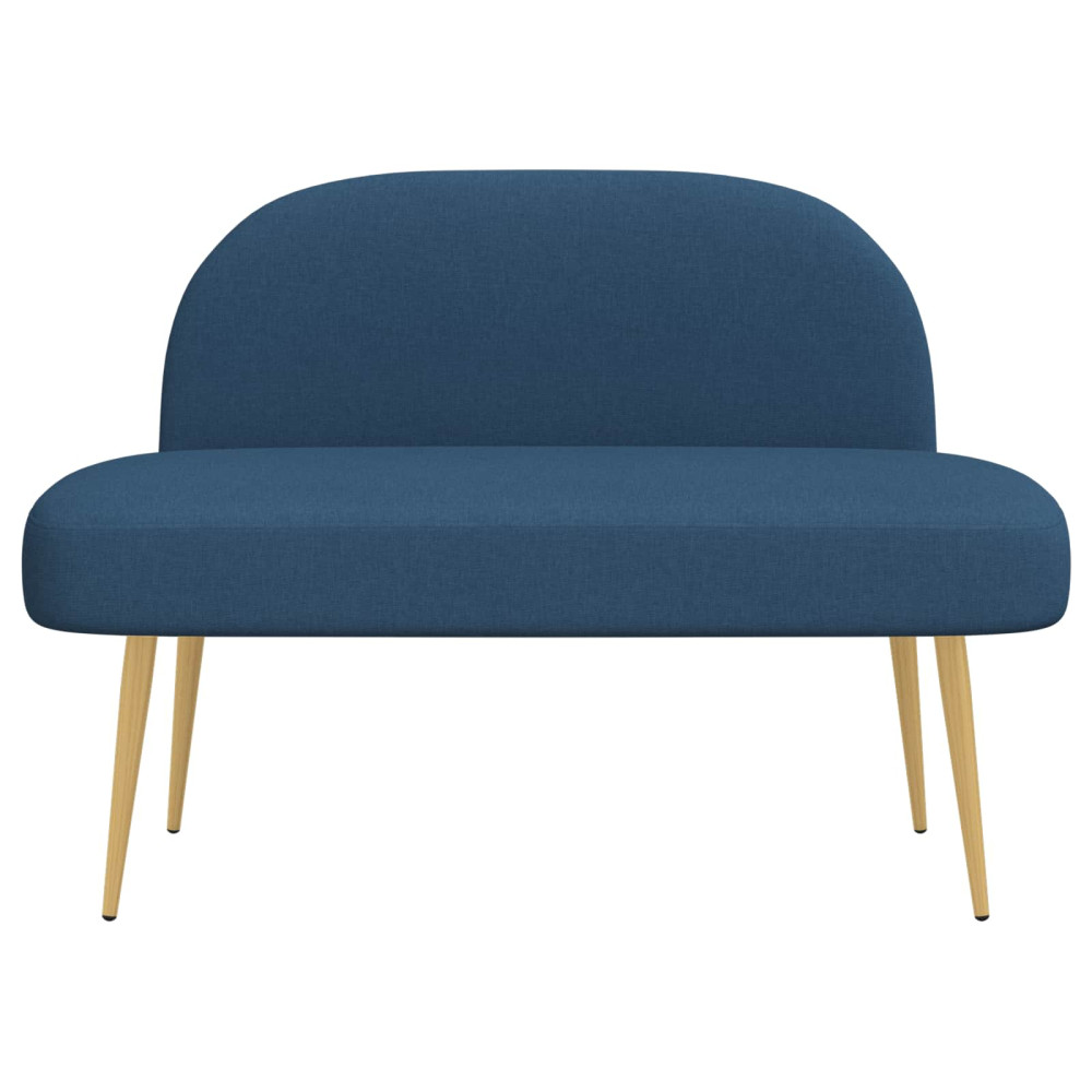 Produktbild för Klädd bänk med ryggstöd Blå 110 x 60 x 76 cm Polyester
