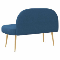 Produktbild för Klädd bänk med ryggstöd Blå 110 x 60 x 76 cm Polyester