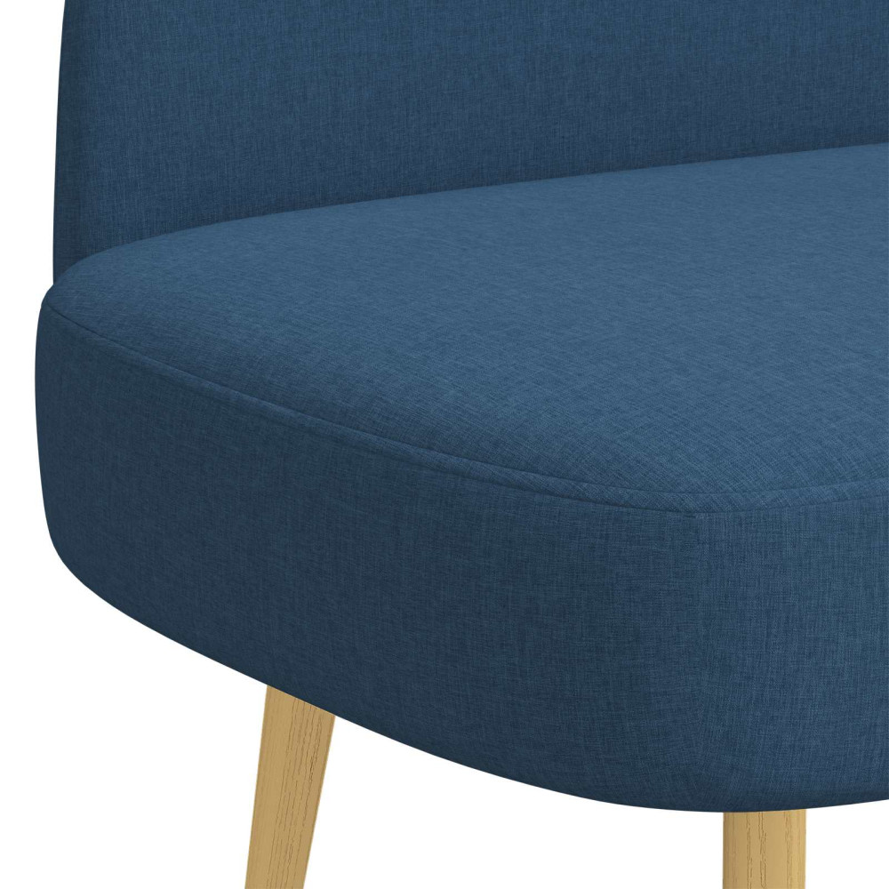 Produktbild för Klädd bänk med ryggstöd Blå 110 x 60 x 76 cm Polyester