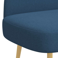 Produktbild för Klädd bänk med ryggstöd Blå 110 x 60 x 76 cm Polyester