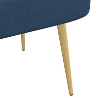 Produktbild för Klädd bänk med ryggstöd Blå 110 x 60 x 76 cm Polyester