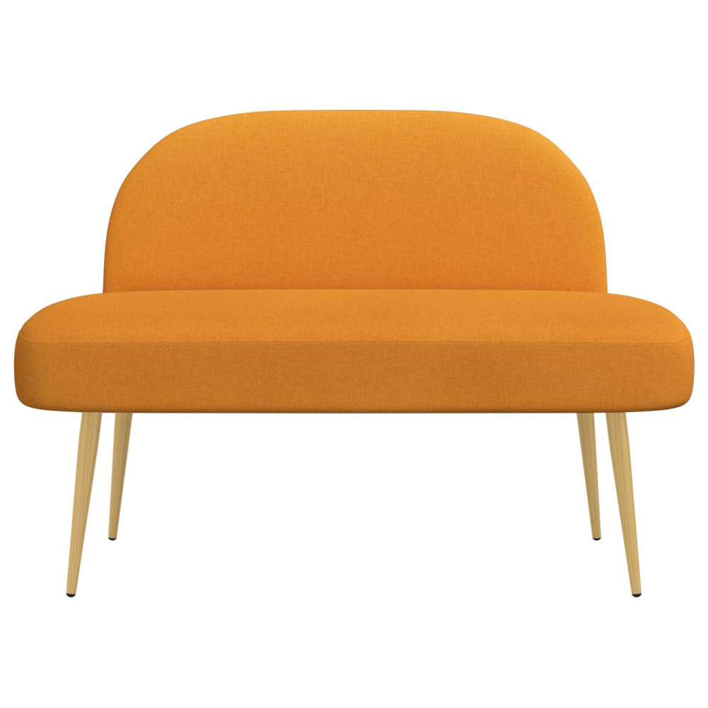 Produktbild för Klädd bänk med ryggstöd Mörk gul 110 x 60 x 76 cm Polyester