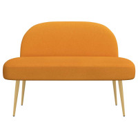 Produktbild för Klädd bänk med ryggstöd Mörk gul 110 x 60 x 76 cm Polyester