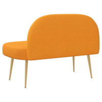 Produktbild för Klädd bänk med ryggstöd Mörk gul 110 x 60 x 76 cm Polyester
