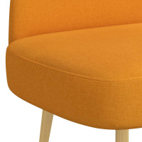 Produktbild för Klädd bänk med ryggstöd Mörk gul 110 x 60 x 76 cm Polyester