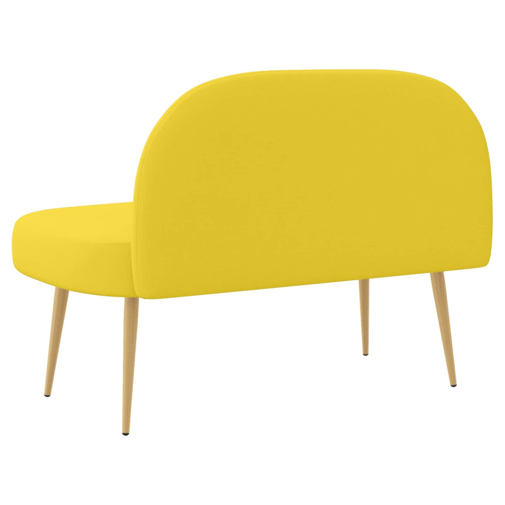 Produktbild för Klädd bänk med ryggstöd Ljusgul 110 x 60 x 76 cm Polyester