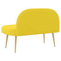 Produktbild för Klädd bänk med ryggstöd Ljusgul 110 x 60 x 76 cm Polyester