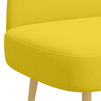 Produktbild för Klädd bänk med ryggstöd Ljusgul 110 x 60 x 76 cm Polyester
