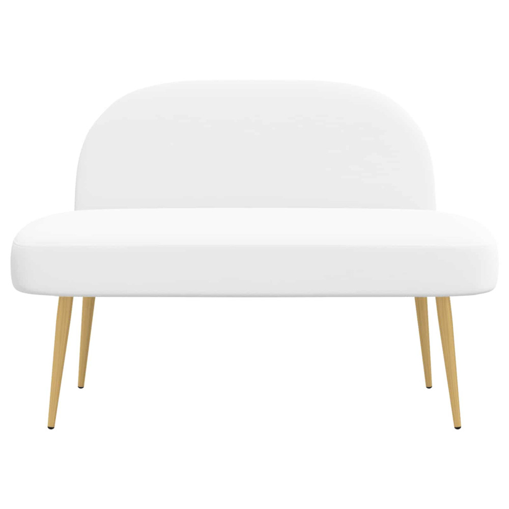 Produktbild för Klädd bänk med ryggstöd Vit 110 x 60 x 76 cm Polyester