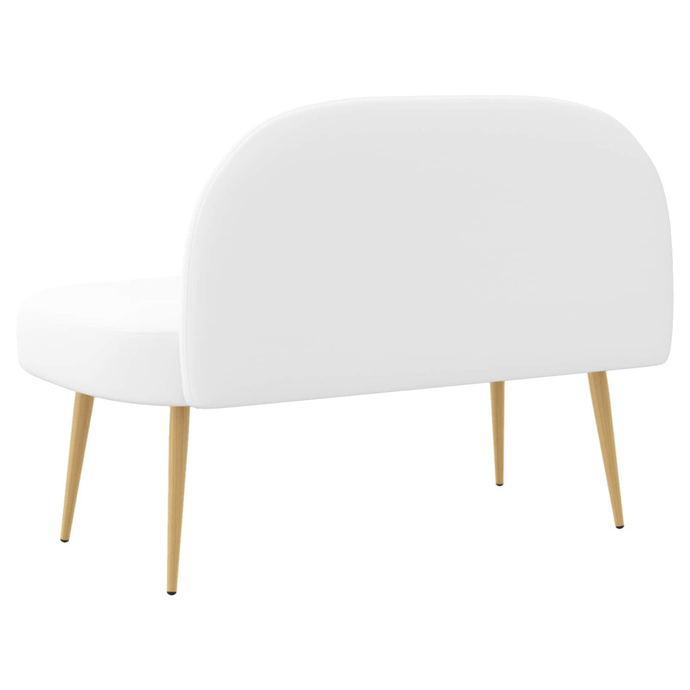 Produktbild för Klädd bänk med ryggstöd Vit 110 x 60 x 76 cm Polyester