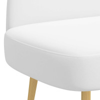 Produktbild för Klädd bänk med ryggstöd Vit 110 x 60 x 76 cm Polyester