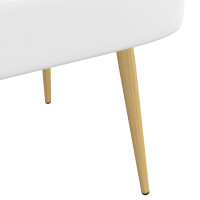 Produktbild för Klädd bänk med ryggstöd Vit 110 x 60 x 76 cm Polyester