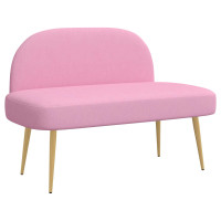 Produktbild för Klädd bänk med ryggstöd Rosa 110 x 60 x 76 cm Polyester